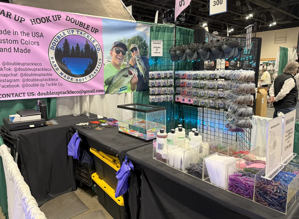 Custom baits on a workbench